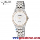 已完售,CITIZEN EG3224-57A(公司貨,保固2年):日本製Eco-Drive光動能時尚對錶,女錶(LADY'S),藍寶石,免運費,刷卡或3期零利率,EG322457A