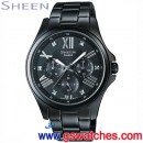 缺貨,CASIO SHE-3806B-1AUDR(公司貨,保固1年):::Sheen Cruise Line奢華系列,日期,星期,24小時指針,刷卡不加價或3期零利率,SHE3806B