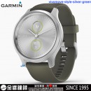 【金響鐘錶】預購,GARMIN vivomove-style-silver-green綠野迷蹤銀(公司貨,保固1年):::指針智慧腕錶,行動支付,多種運動模式,全天候健康監測,vivomovestyl